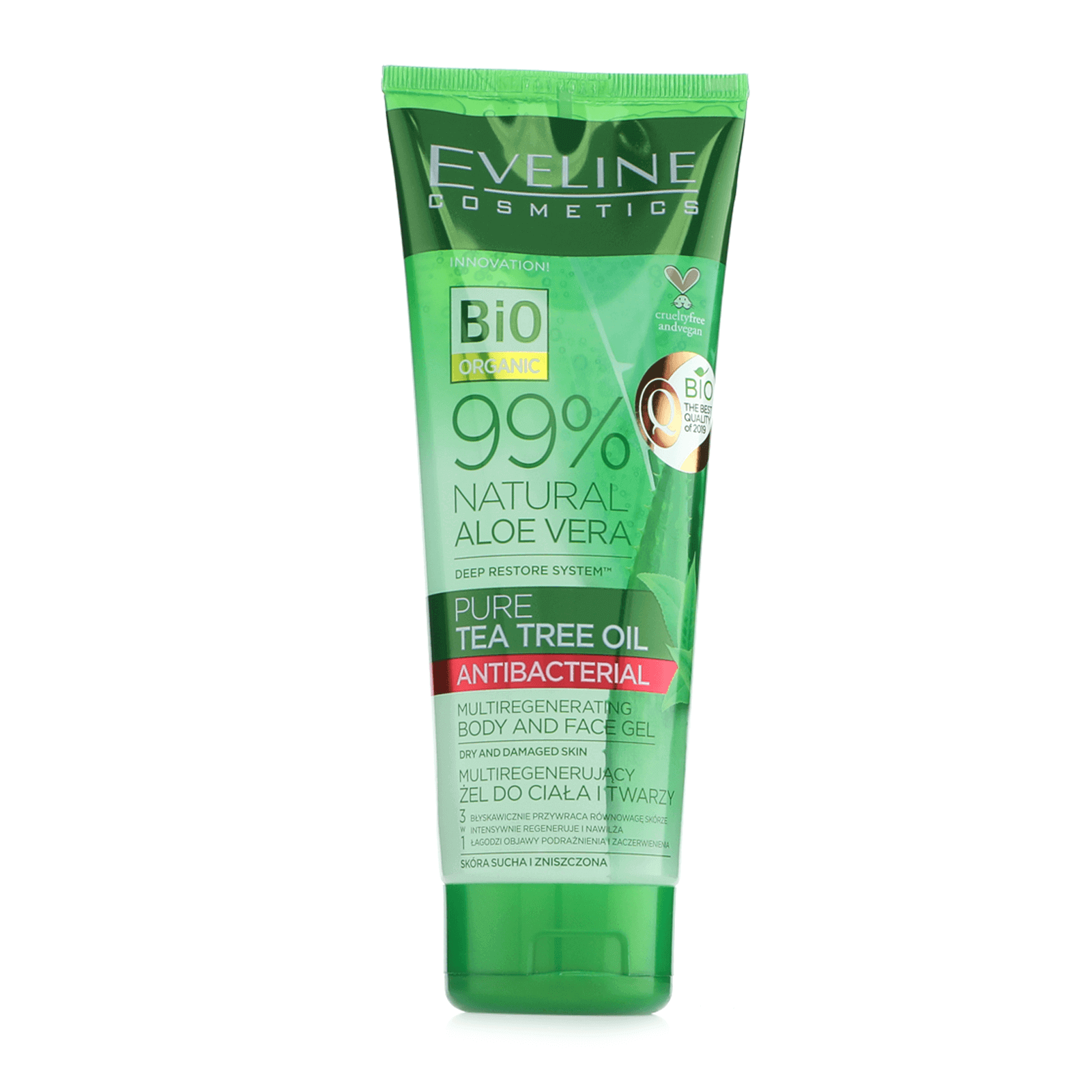 Eveline 99% Natural Aloe Vera Tea Tree Oil Face and Body Moisturizing Gel  250ml – Alsultan Pharmacy