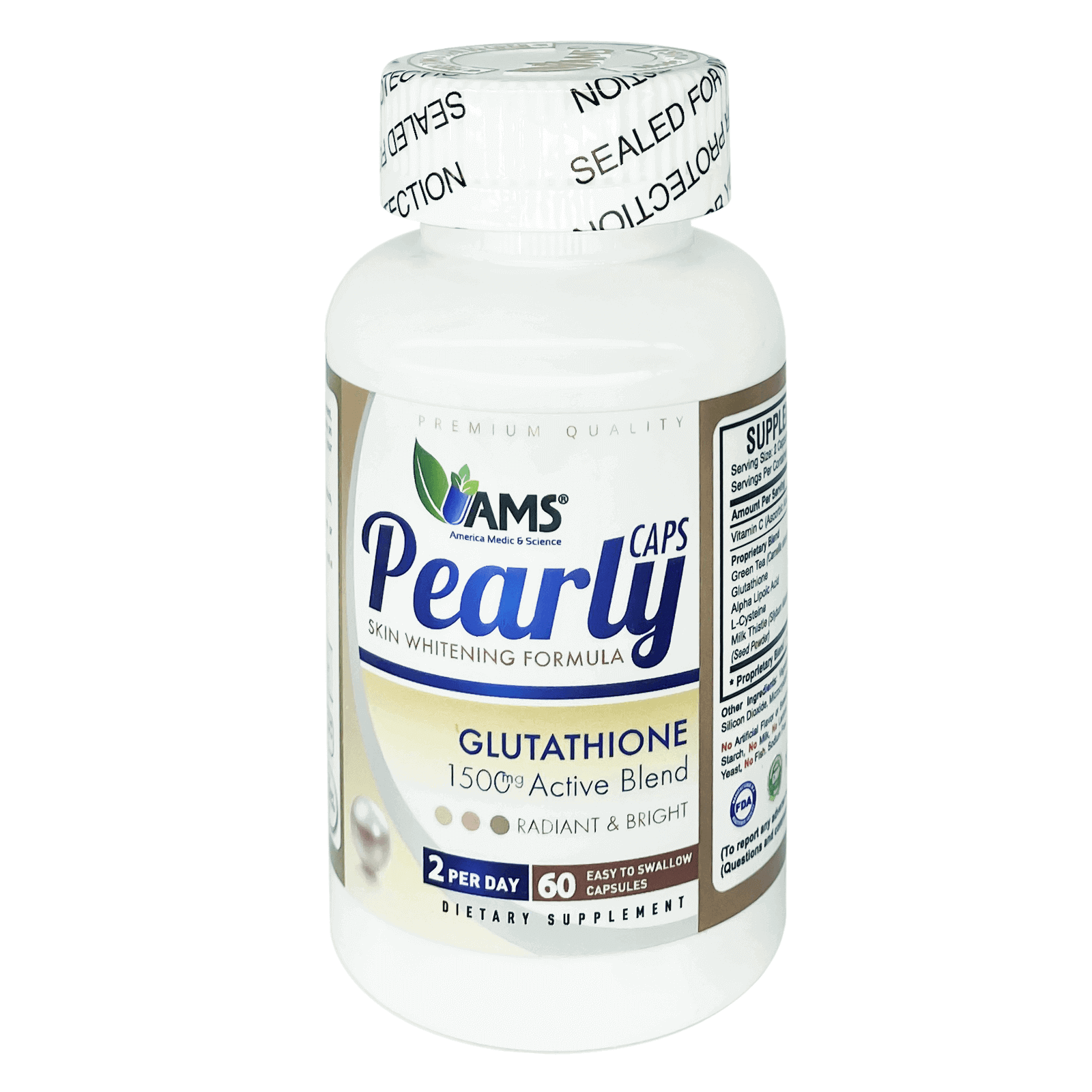 AMS Pearly Whitening Caps 60'S Alsultan Pharmacy AMS Pearly Whitening Caps 60'S Alsultan Pharmacy