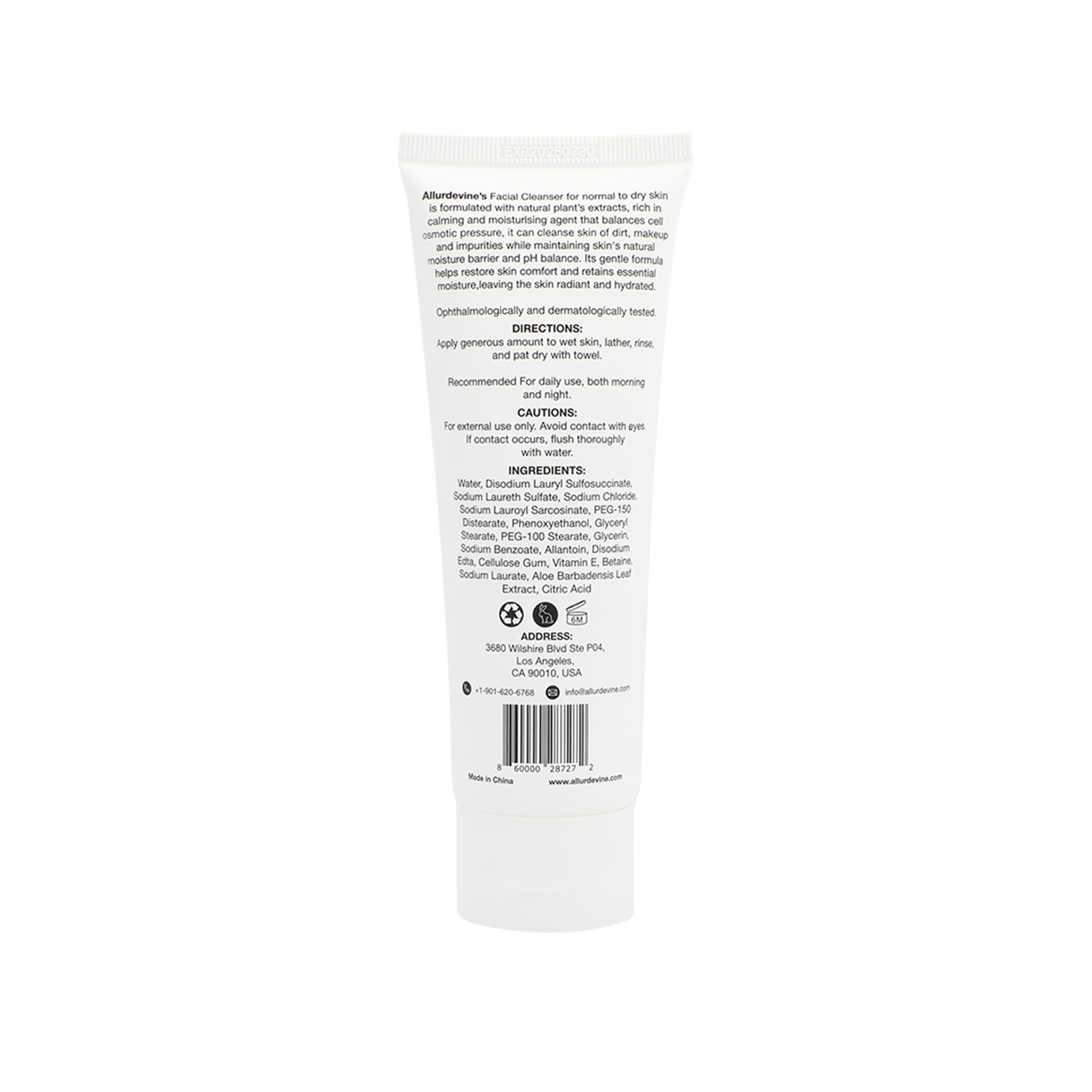 Allurdevine Facial Cleanser For Normal To Dry Skin 100ml