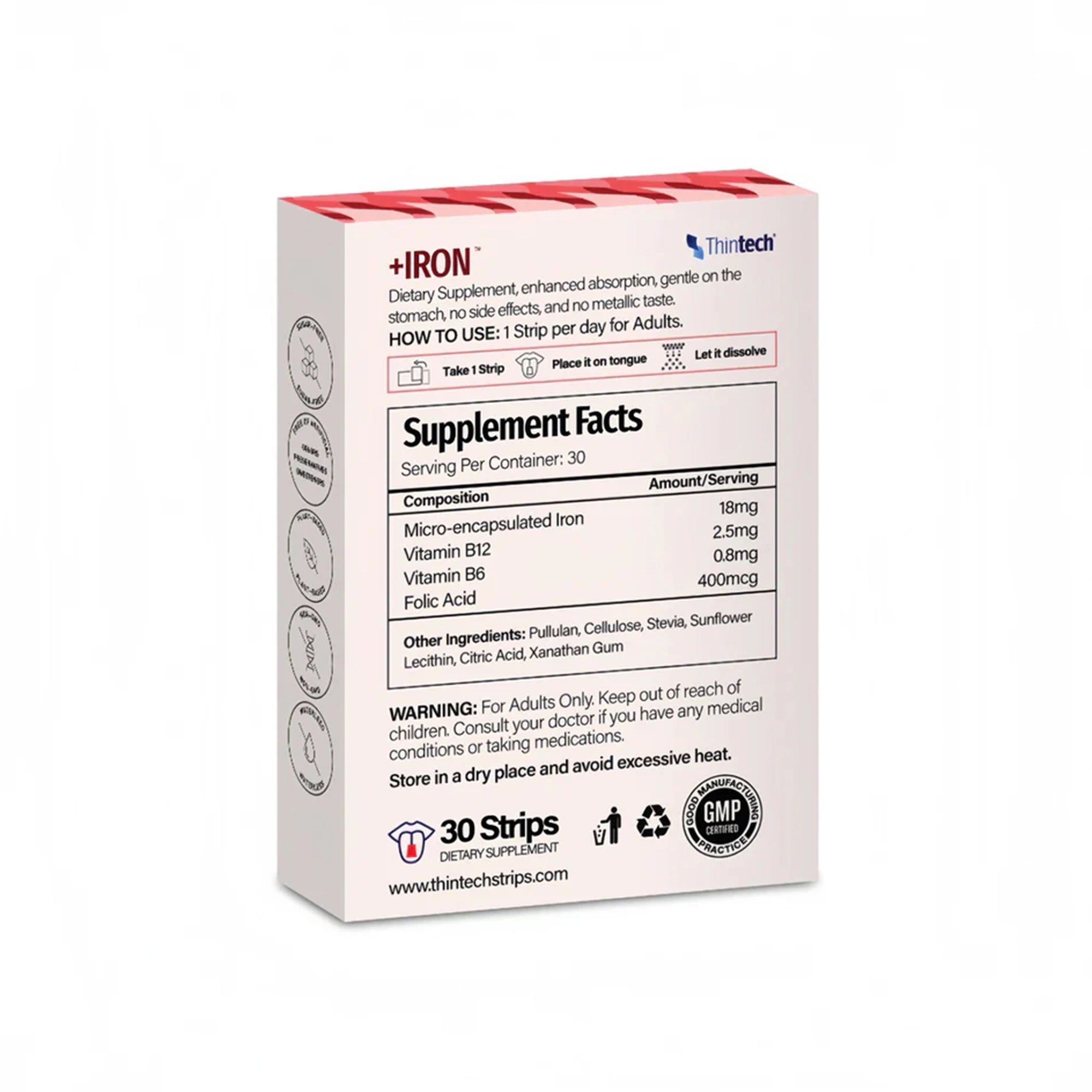 Thintech +Iron 30 Oral Strips