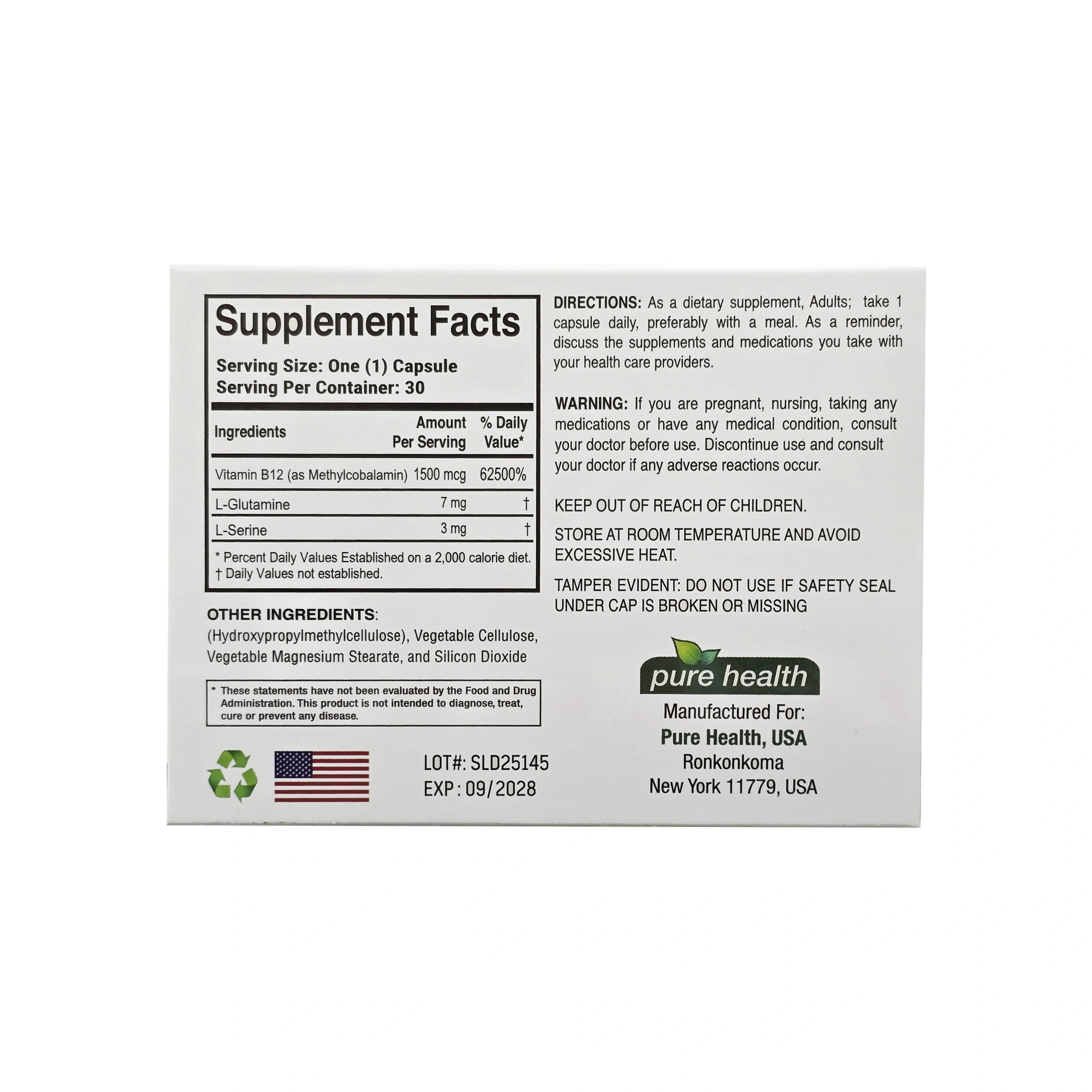 Pure Health Pure Vitamin B12 30 Caps