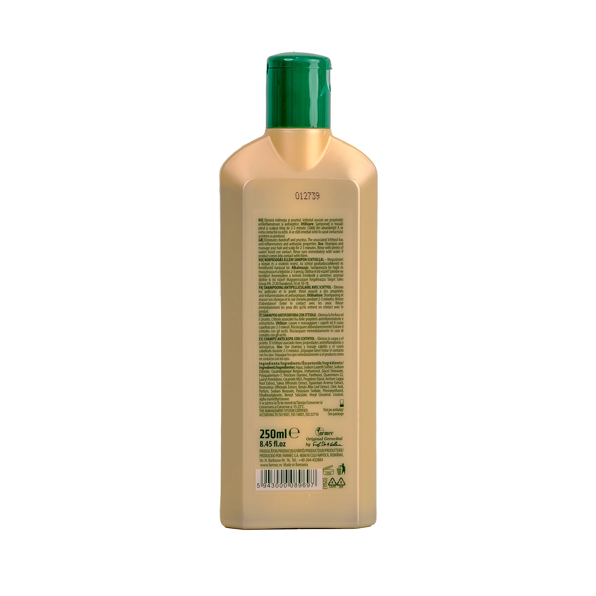 Gerovital Tratament Expert Anti Dandruff Shampoo With Ichtyol 250Ml