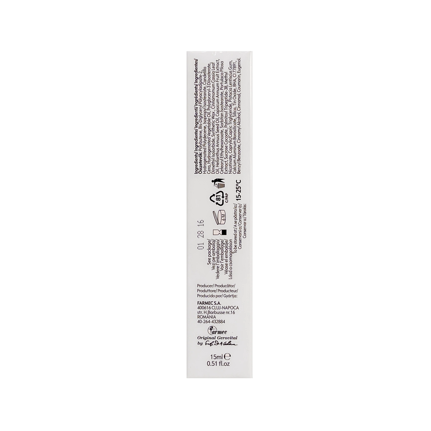 Gerovital Volume Booster Lip Cream 15Ml