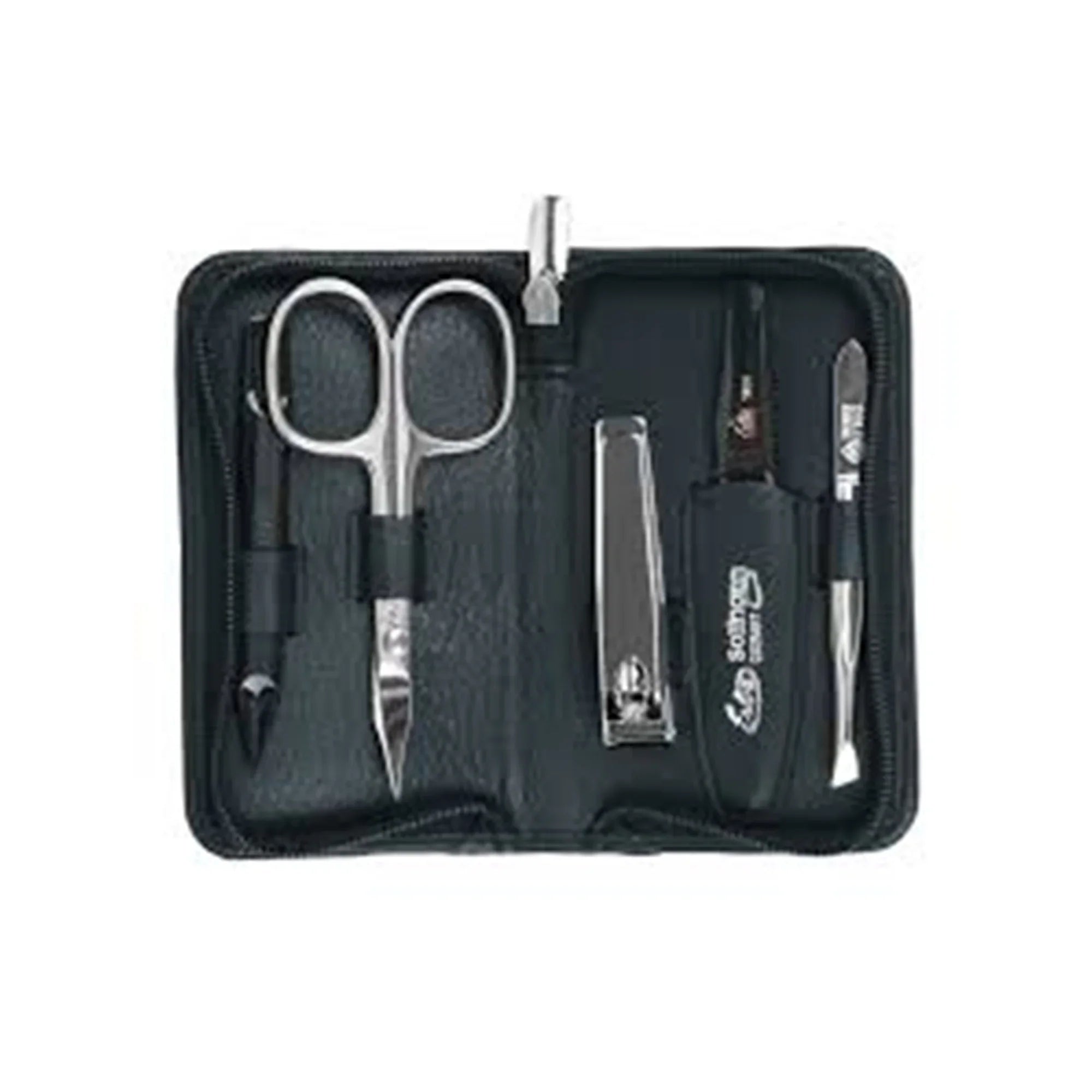 Erbe Solingen-Manicure Case5Pc Black Leather # 99266