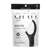 Grin White Charcoal Floss 75 Flosspyx