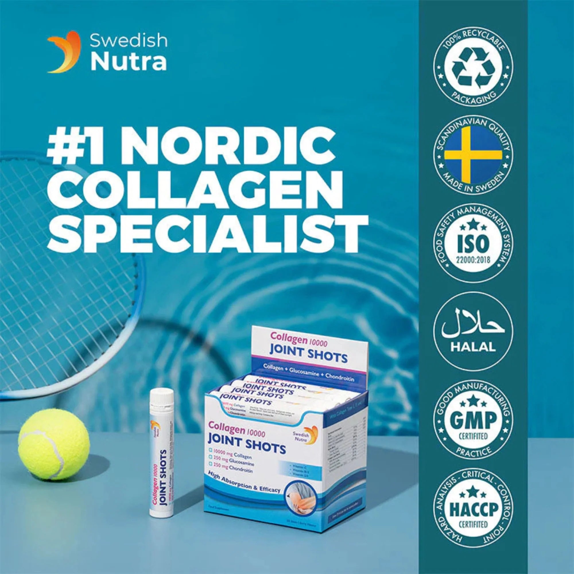 Swedish Nutra Collagen 10000 Joint  Shots- 25 ml