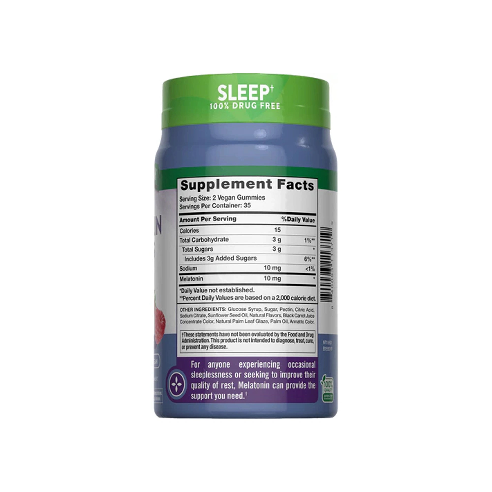 ناتشرز تروث ميلاتونين 10 مجم بالقوة المضاعفة 70 حلوى نباتية بنكهة التوت   