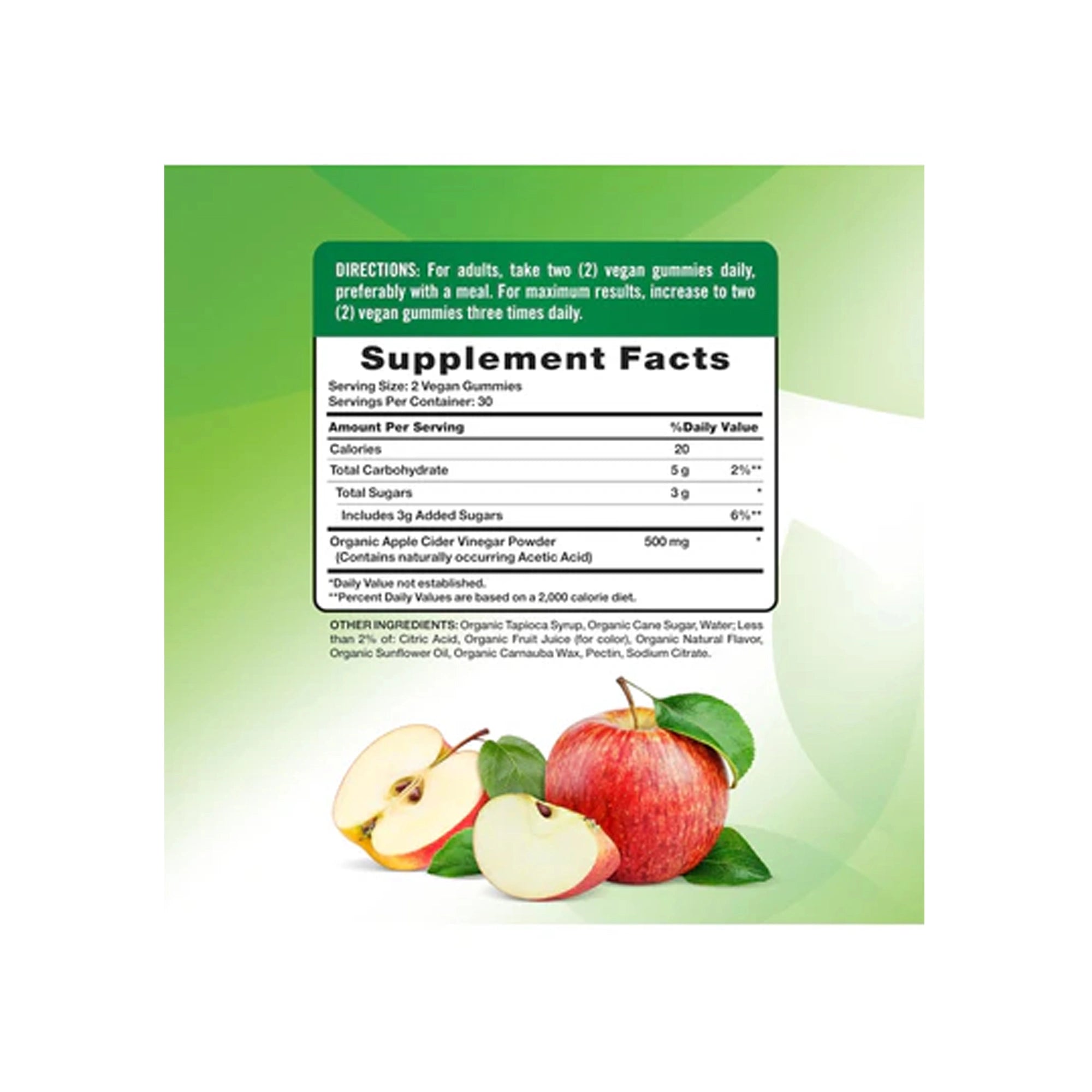 ناتشرز تروث حلوى خل التفاح لفقدان الوزن 60 قطعة   