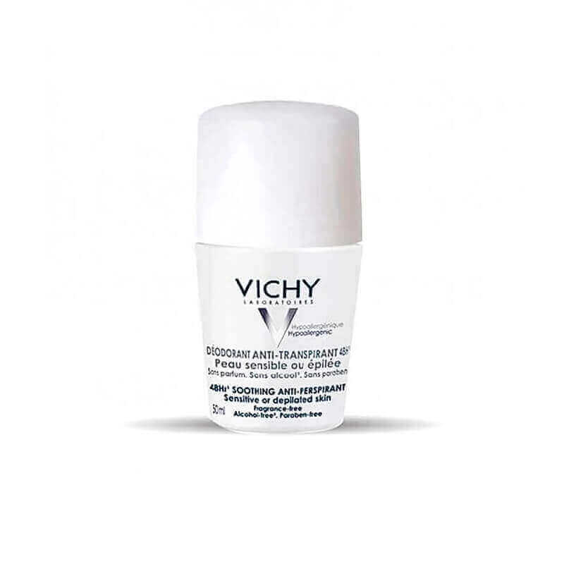Vichy 48H Sensitive Deo Roll 50 ml (White) to get rid of perspirant