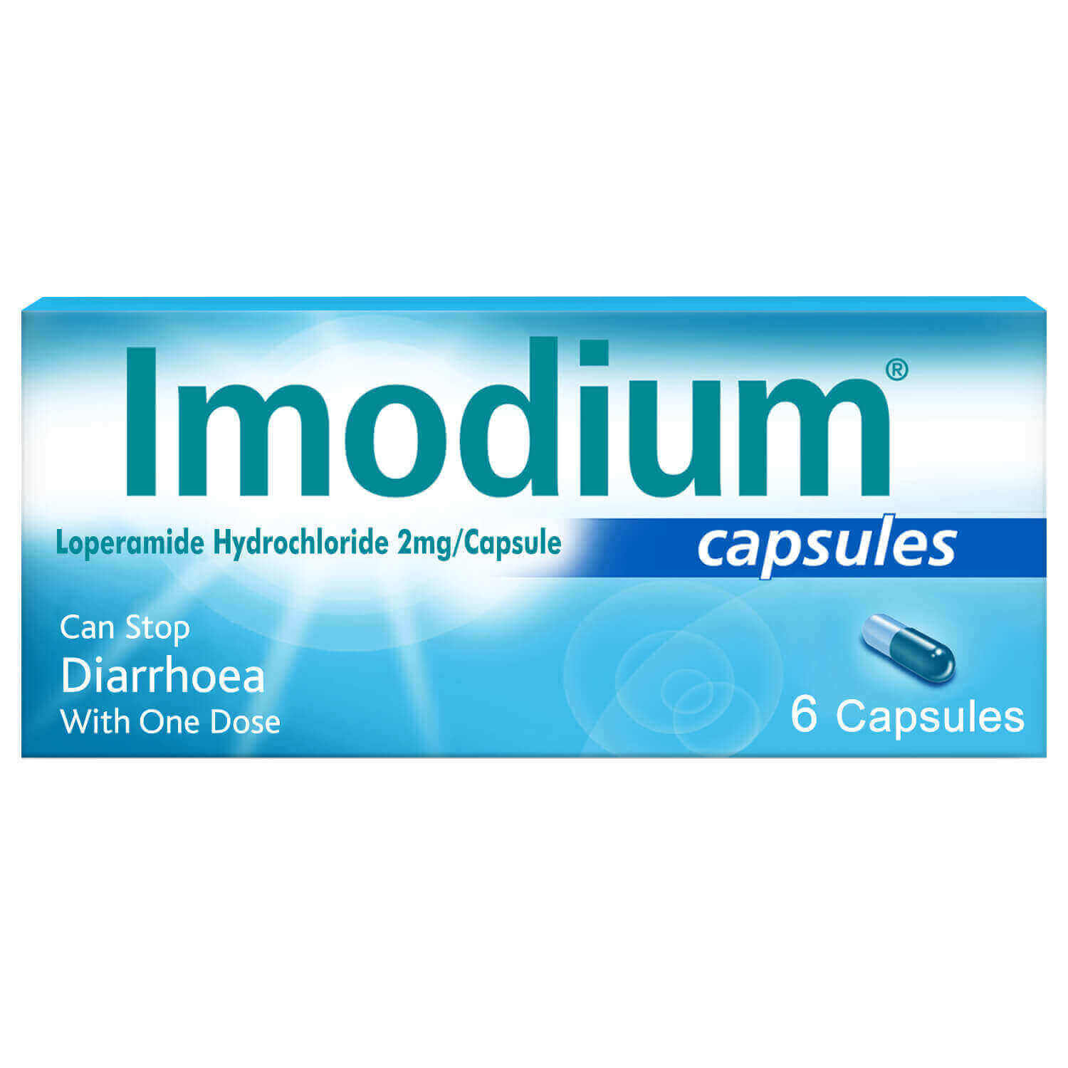 Imodium 2 Mg 6 Capsules for Diarrhea