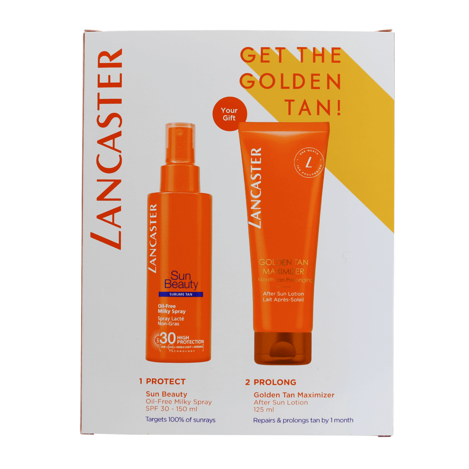 Lancaster S.B. Oil Free Milky Spray SPF 30 - 150Ml + G.T.M. Tan After Sun Lotion 125Ml Free Offer