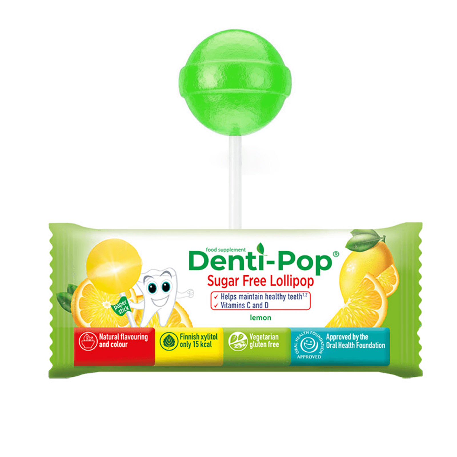 Denti Pop C And D Vitamins Lemon Lollipop 40 pcs