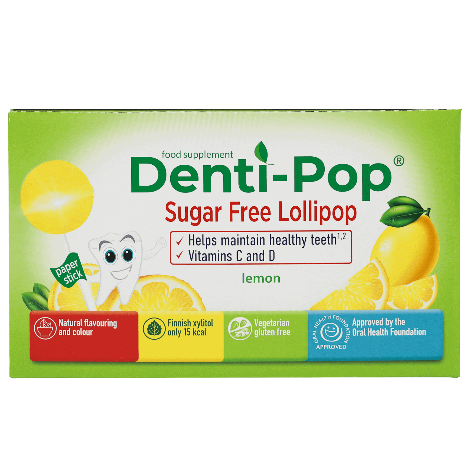 Denti Pop C And D Vitamins Lemon Lollipop 40 pcs
