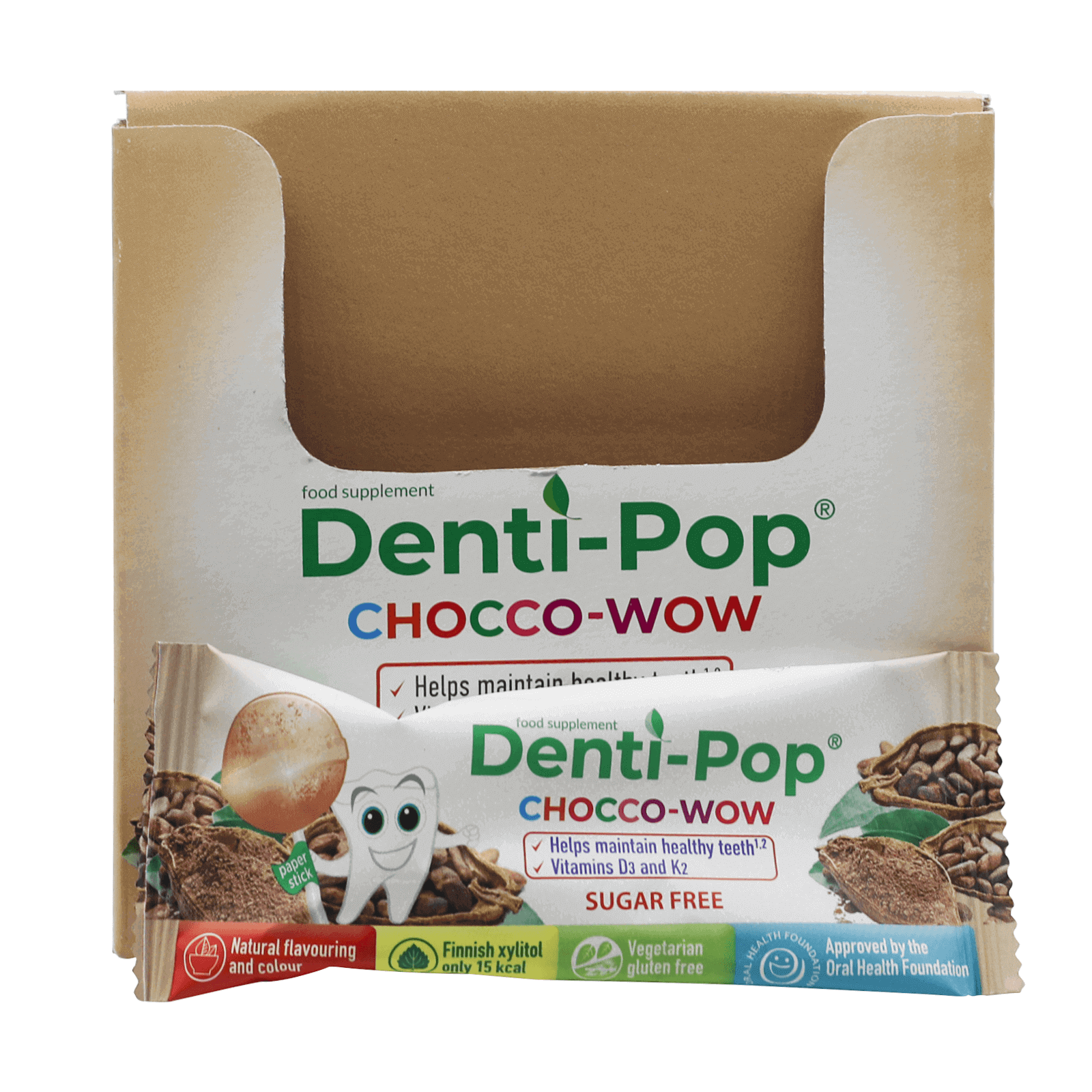 Denti Pop D3 And K2 Vitamins Chocco-wow Lollipop 40 pcs