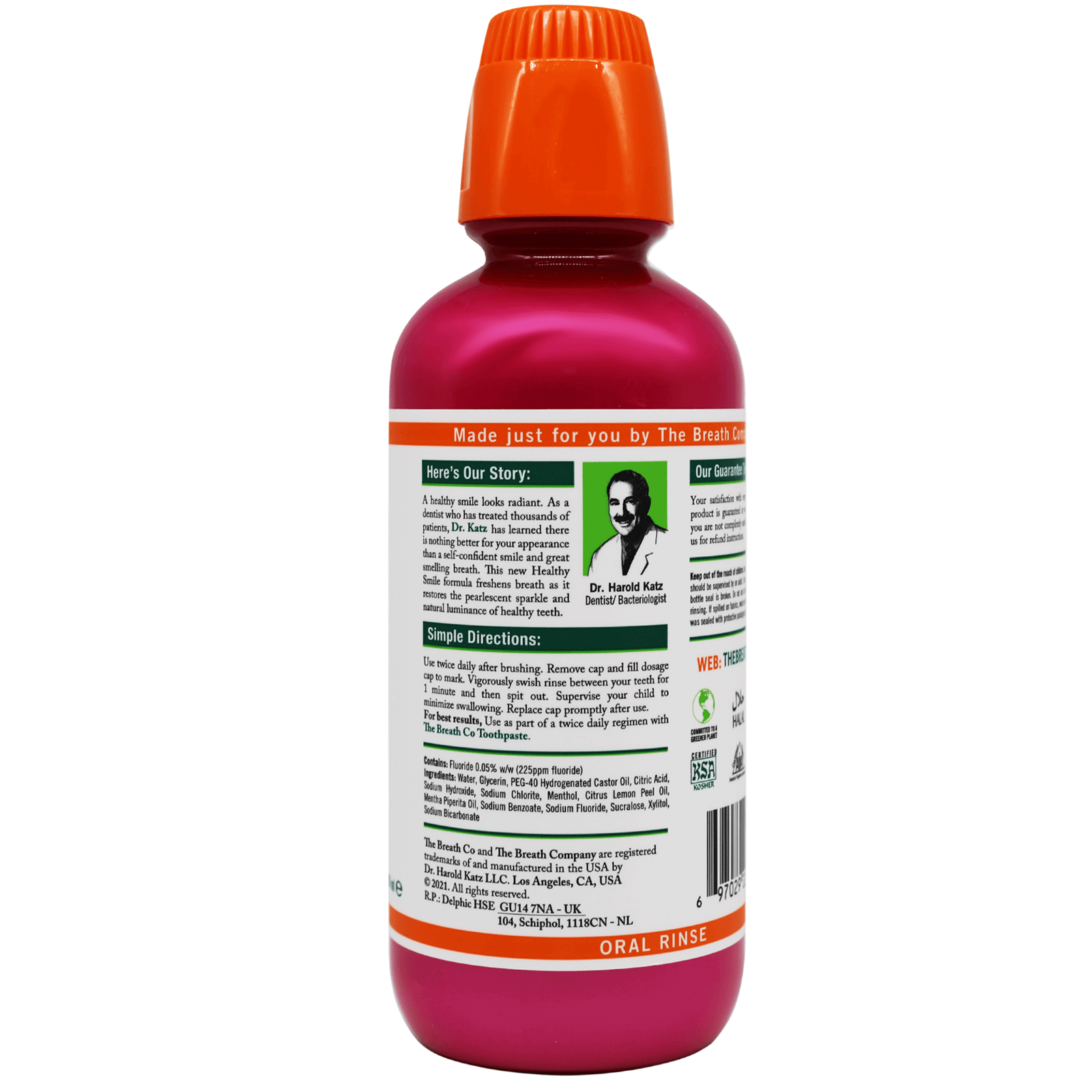 The Breath Co Healthy Smile Oral Rinse Sparkle Mint 500ml