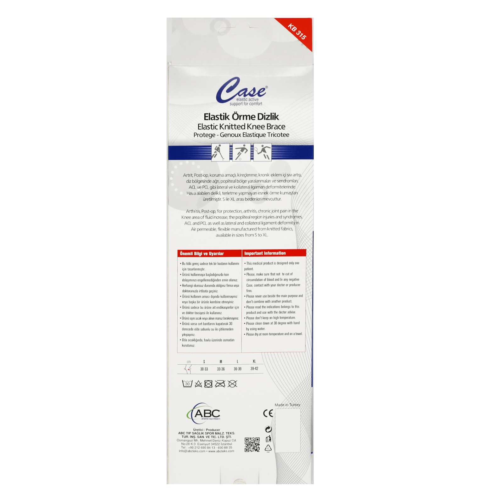 Case Knee Brace Elastic Knitted L