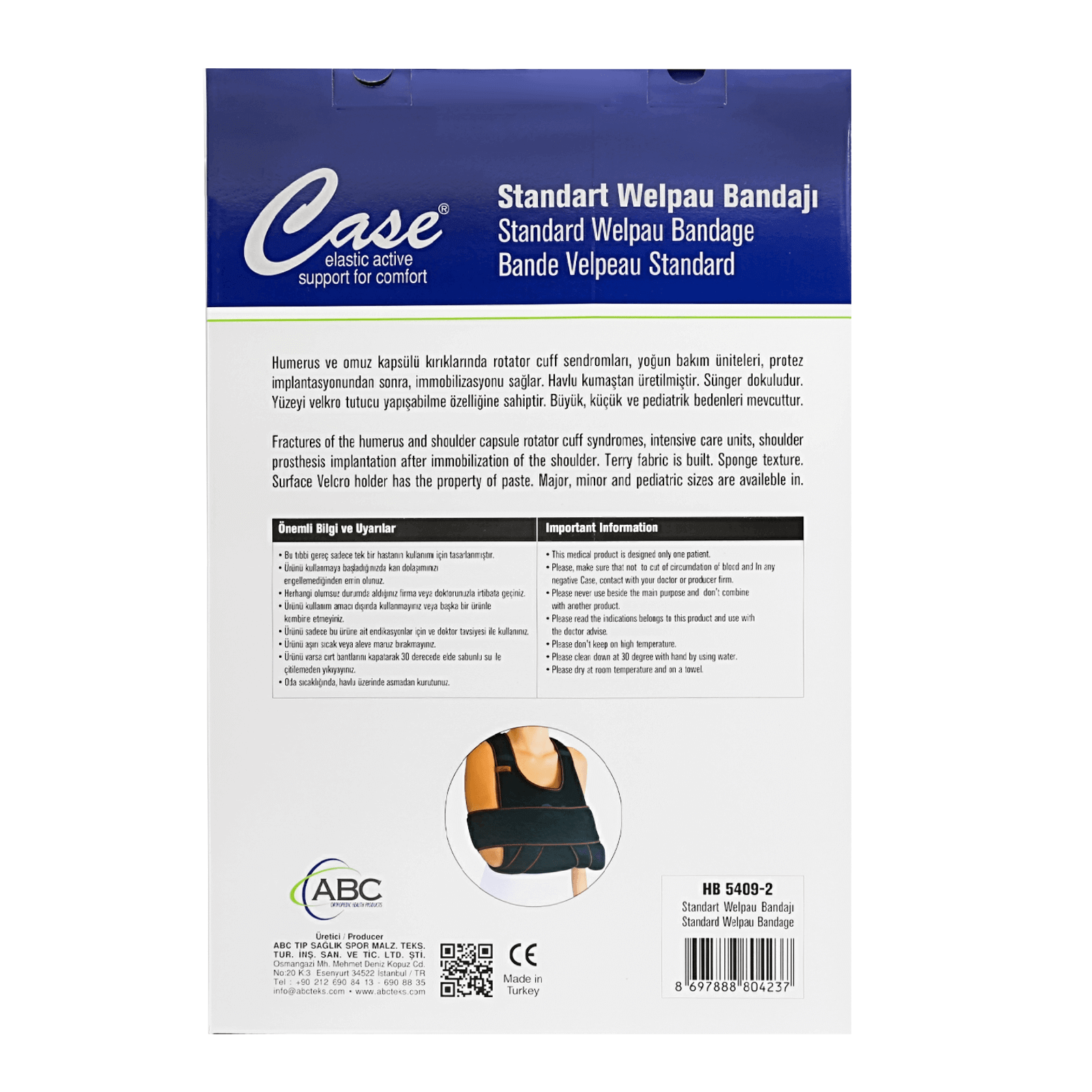 Case Shoulder Standard Welpau Bandage  L-XXL