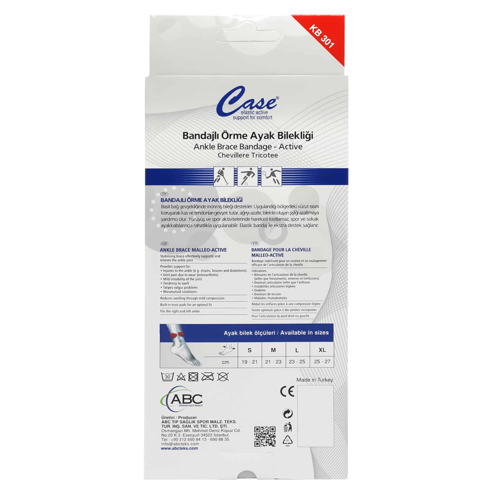 Case Ankle Brace Bandage Active  M