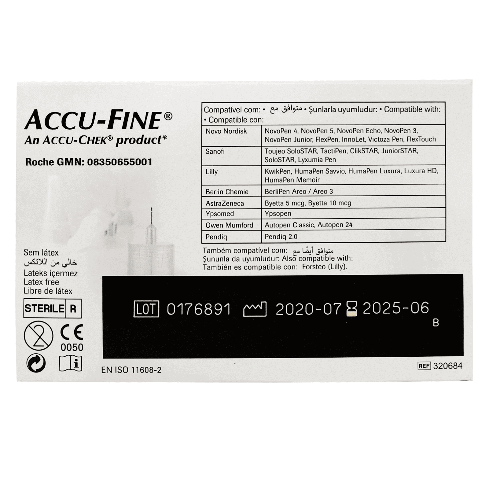 Accu Fine 0.25 mm Pain-Free Insulin Needles, 100 Pack