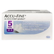 Accu Fine 0.25 mm Pain-Free Insulin Needles, 100 Pack