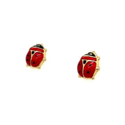 Inverness 866C Enameled Lady Bug Earrings 14KT