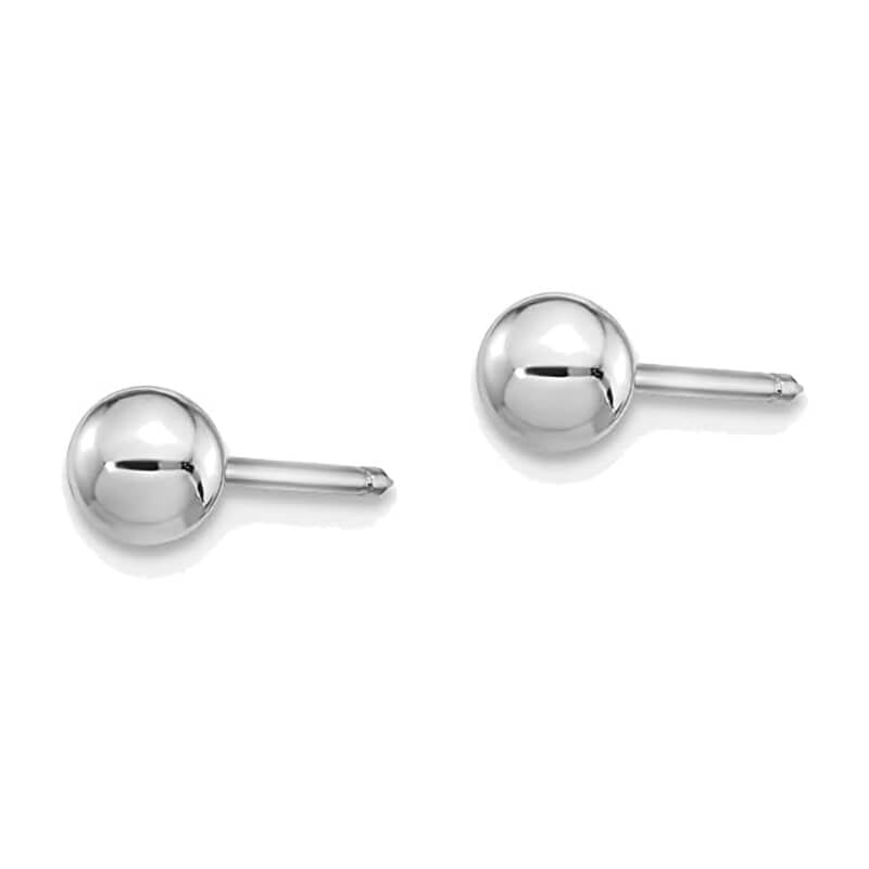 Inverness 127E White Gold Ball Earrings 14KT 5mm