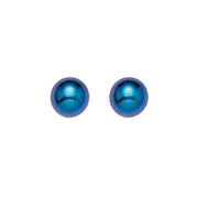 Inverness 525E Titanium Blue Anodized Ball Earrings 4mm