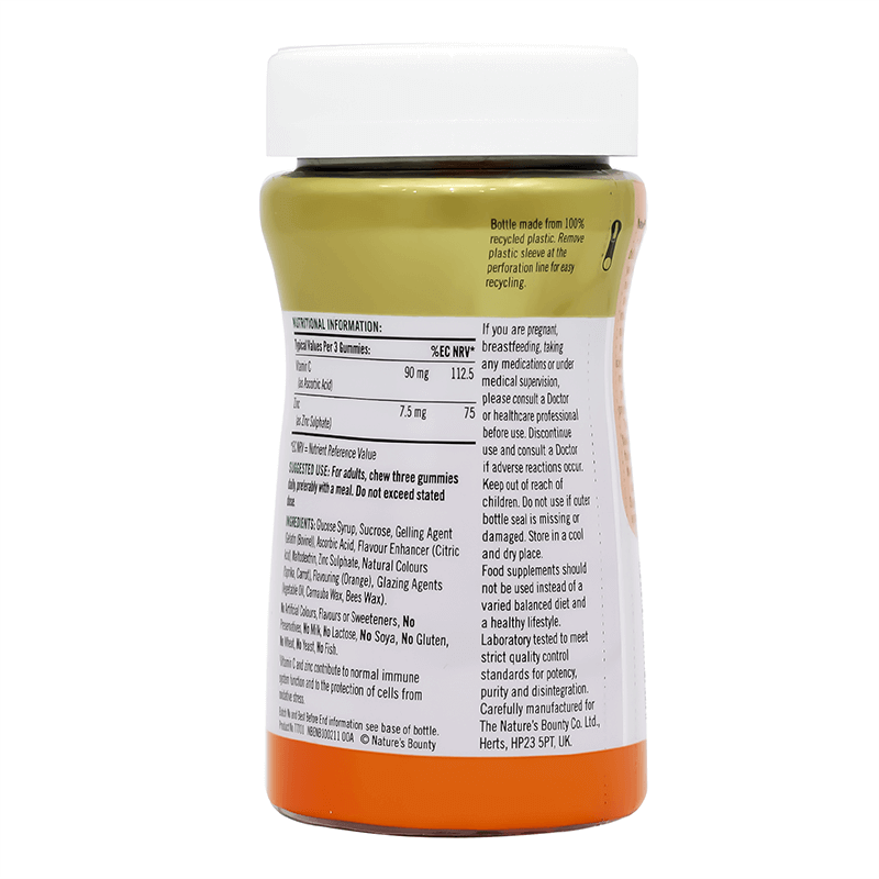 Nature's Bounty Vitamin C + Zinc 60 Gummies Orange Flavour