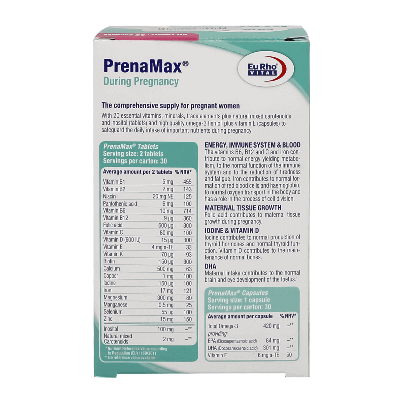 EuRho Vital Prenamax 60 Tabs + 30 Caps