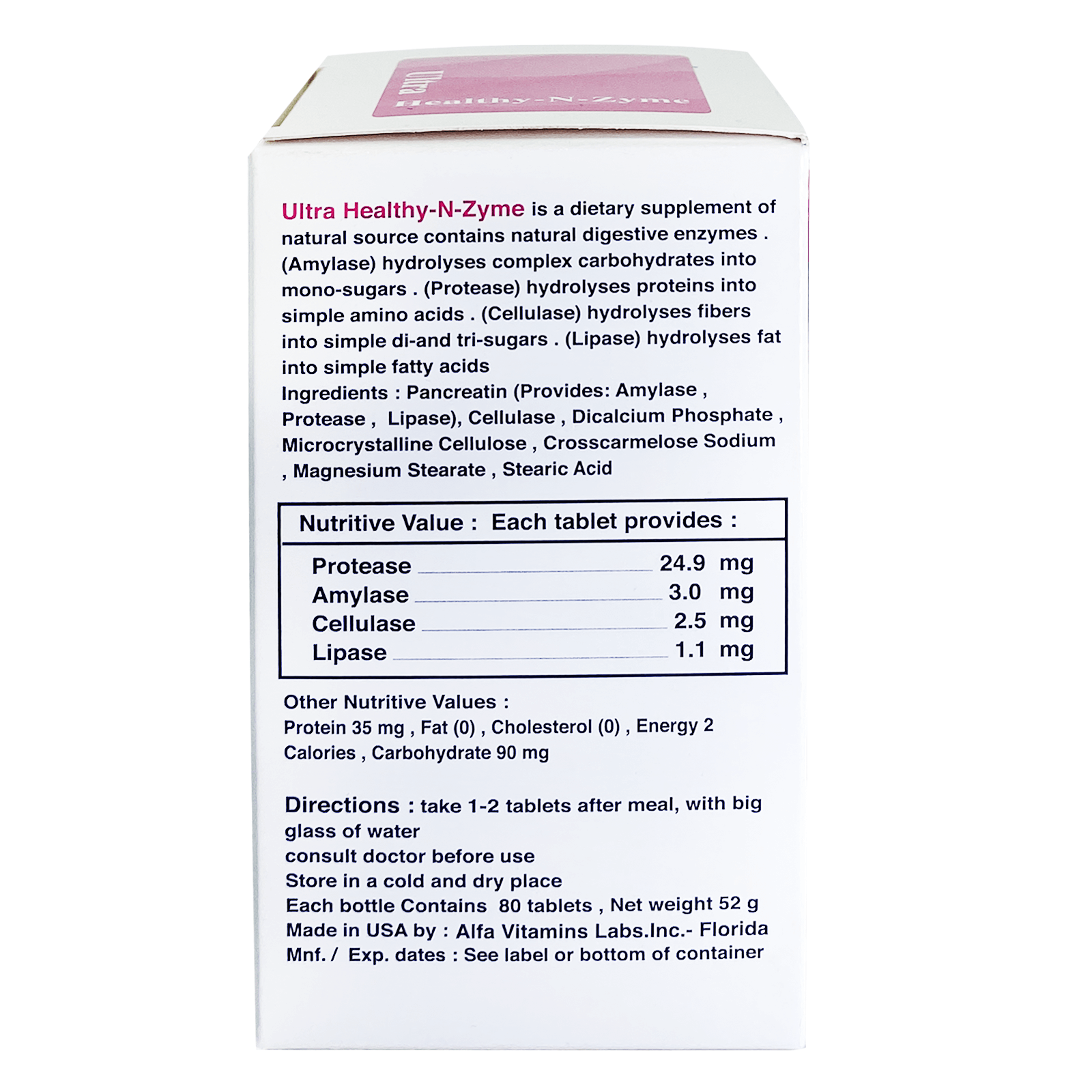 Mega Pharma Ultra Healthy N Zyme  40 Tabs