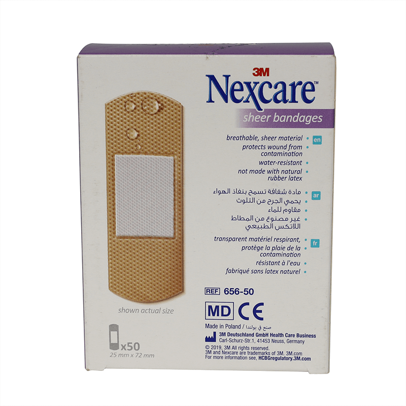 Nexcare Sheer Bandages 25*72 mm 50'S