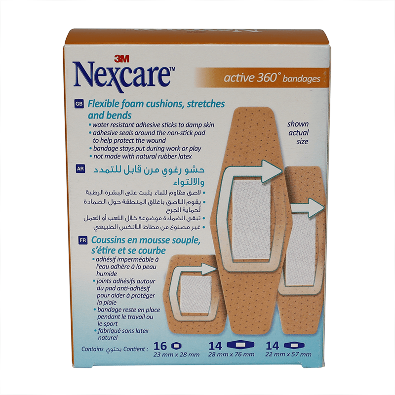 Nexcare Active 360 Bandages Assorted 44'S