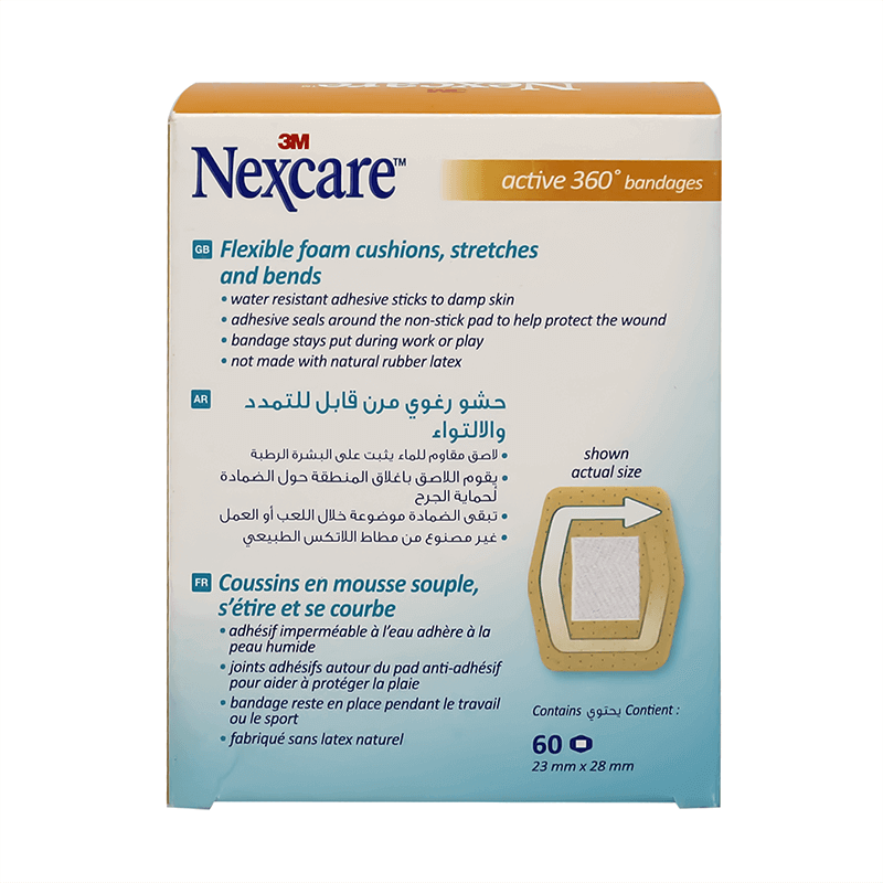 Nexcare Active 360 Bandages 23*28 mm 60'S