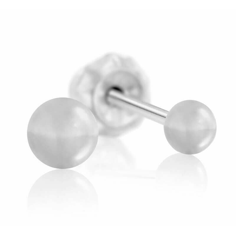 Inverness 126E White Gold Ball Earrings 14KT 4 mm