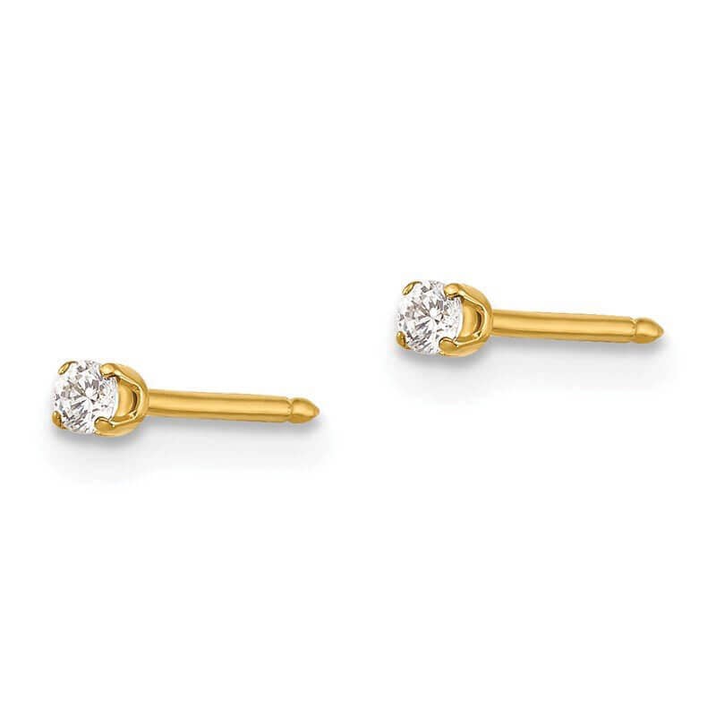 Inverness 23E CZ Earrings 14KT 2mm
