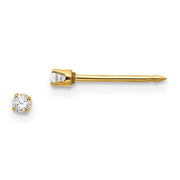Inverness 23E CZ Earrings 14KT 2mm