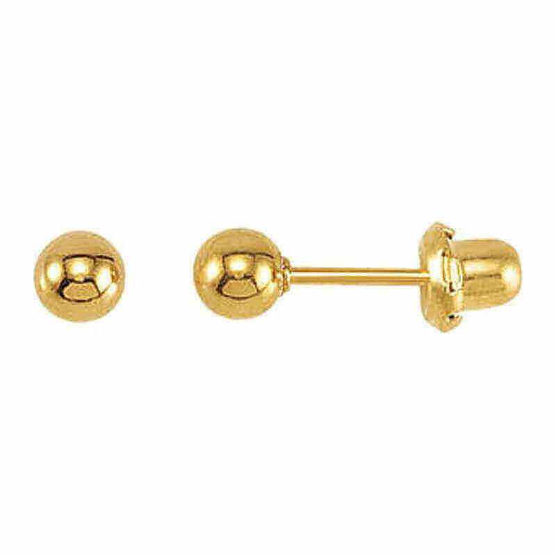 Inverness 242E GP Ball Earrings 18KT 3mm