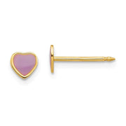 Inverness 843E Heart Purple Earrings 14KT