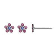 Inverness 804C Flower Rose/Sapphire Crystal Earrings 5mm