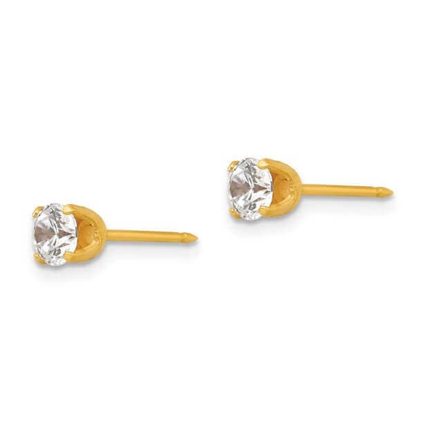 Inverness 64T GP CZ Earrings 10KT 5mm
