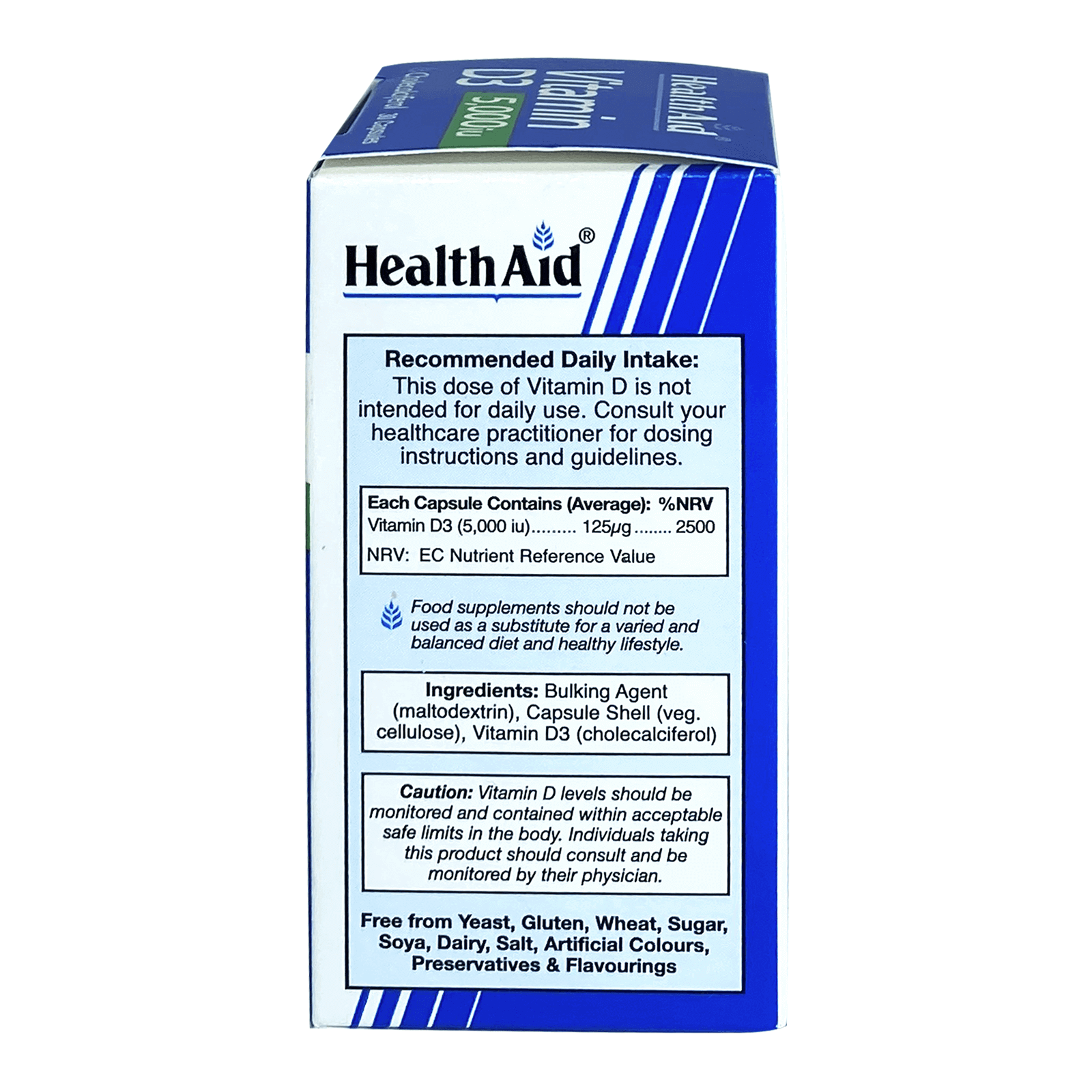 Health Aid Vitamin D3 5000 IU Caps 30'S
