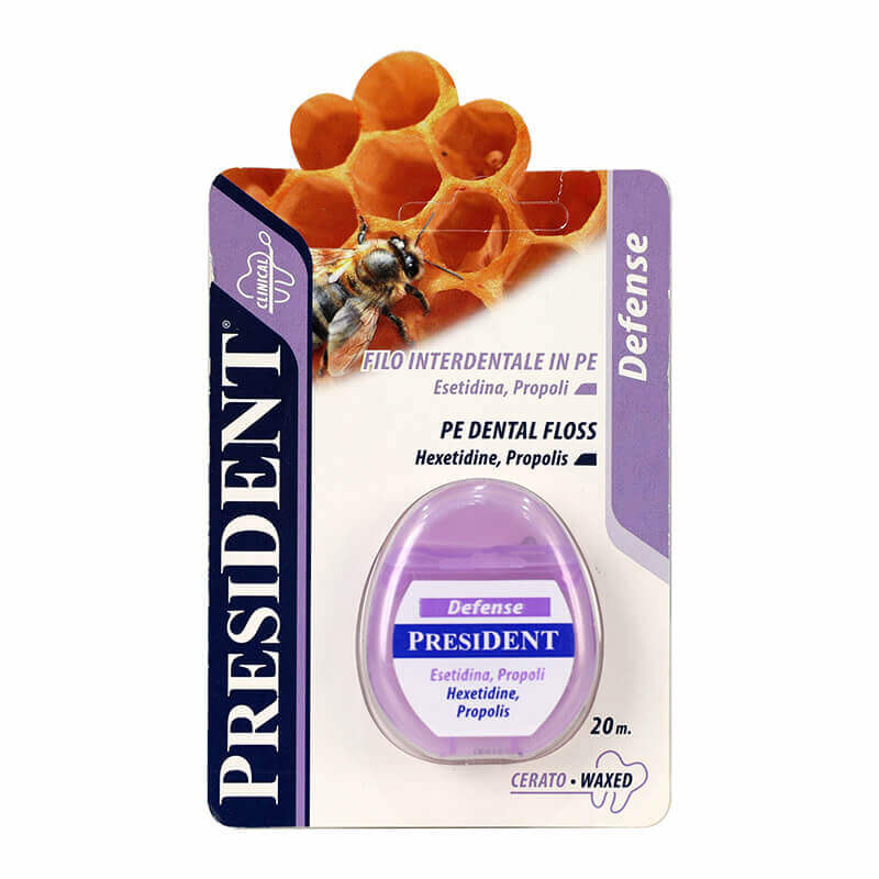 President Defense Floss With Propolis And Hexetidine Waxed 20 m