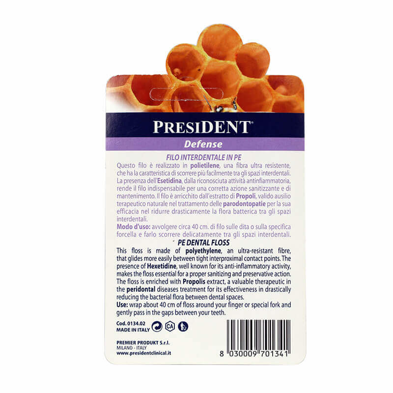 President Defense Floss With Propolis And Hexetidine Waxed 20 m