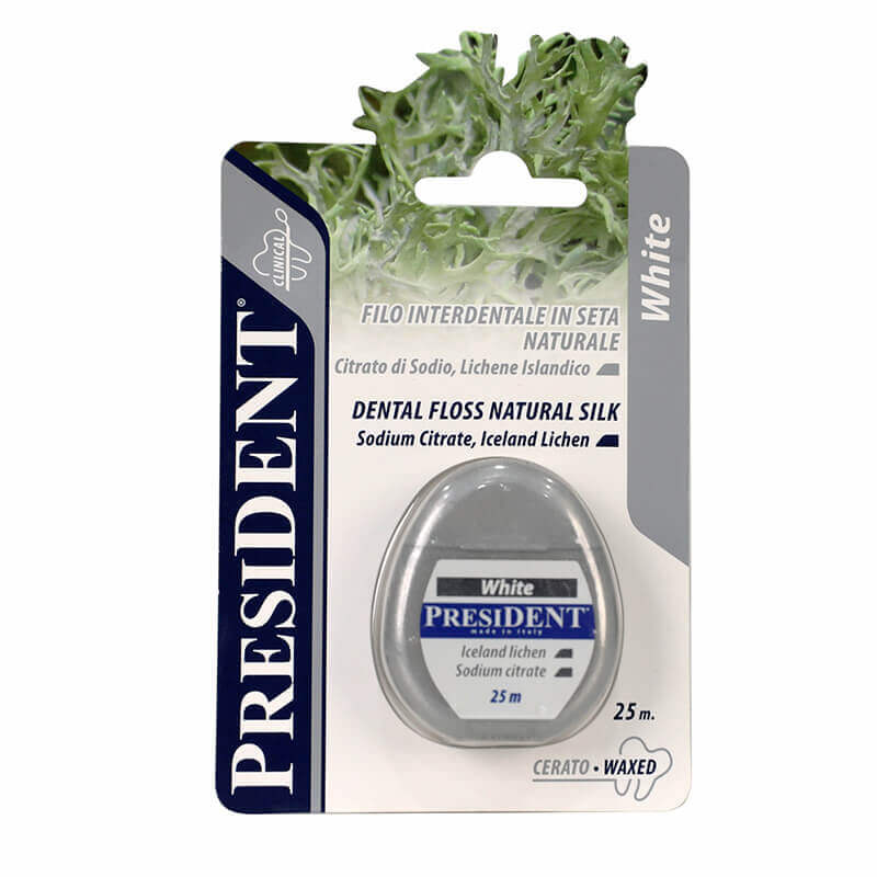 President White Dental Floss Natural Silk 25 m