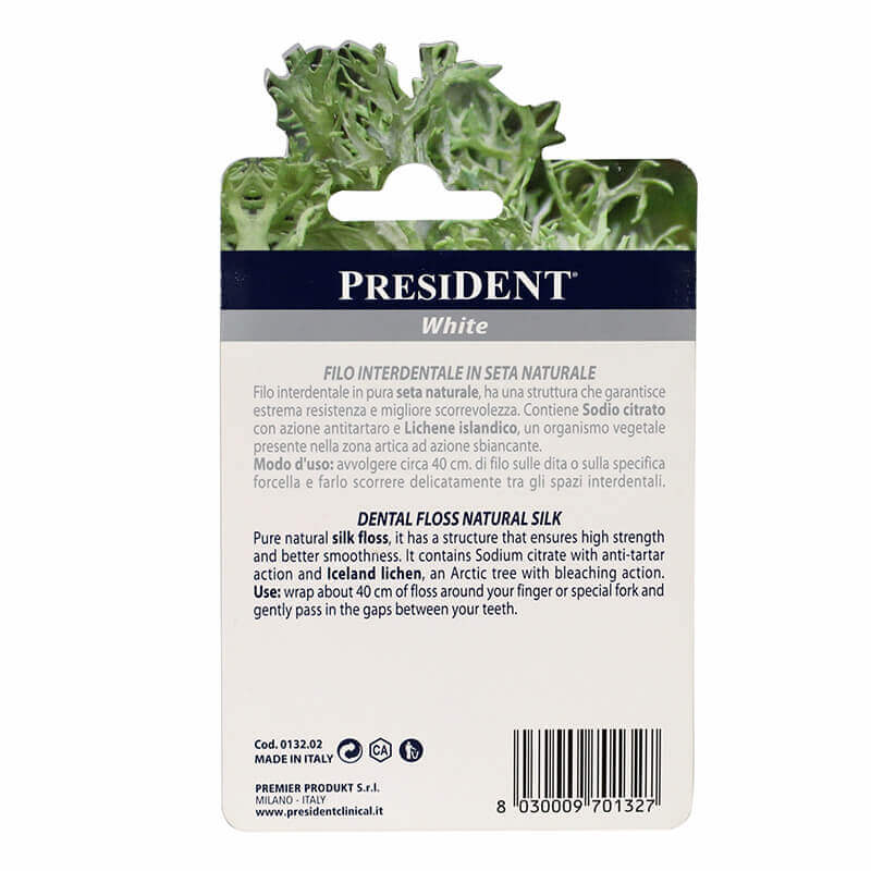 President White Dental Floss Natural Silk 25 m