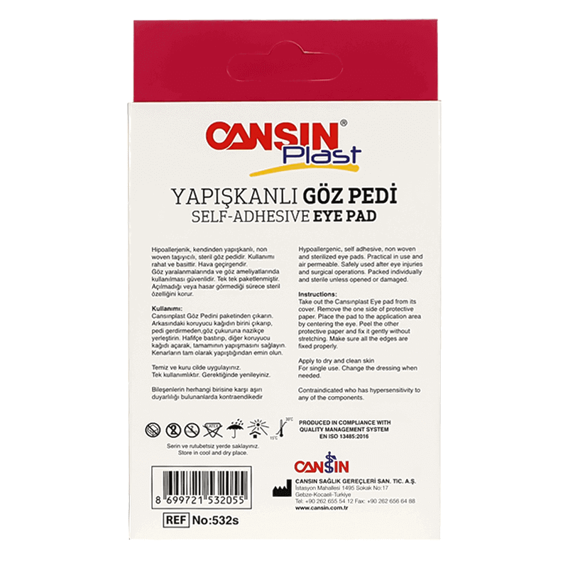 Cansin Plast Eye Pad 6.5 X 9.5 cm 5 Pcs