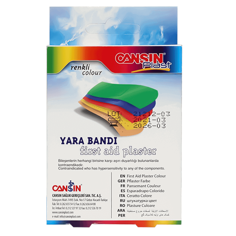 Cansin Plast First Aid Plaster Colour 20 Pcs