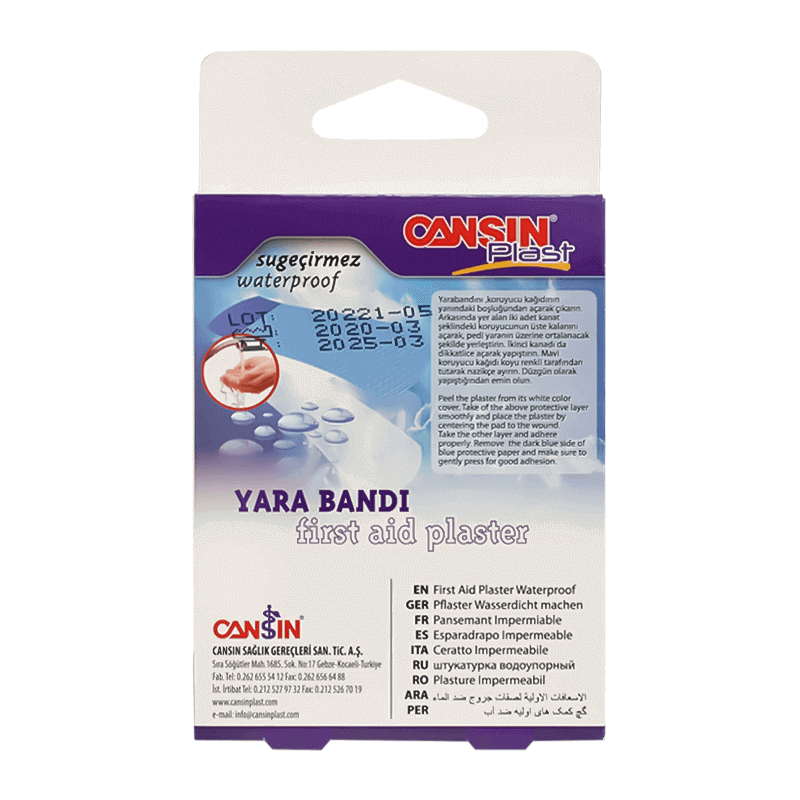 Cansin Plast First Aid Plaster Waterproof 10 Pcs
