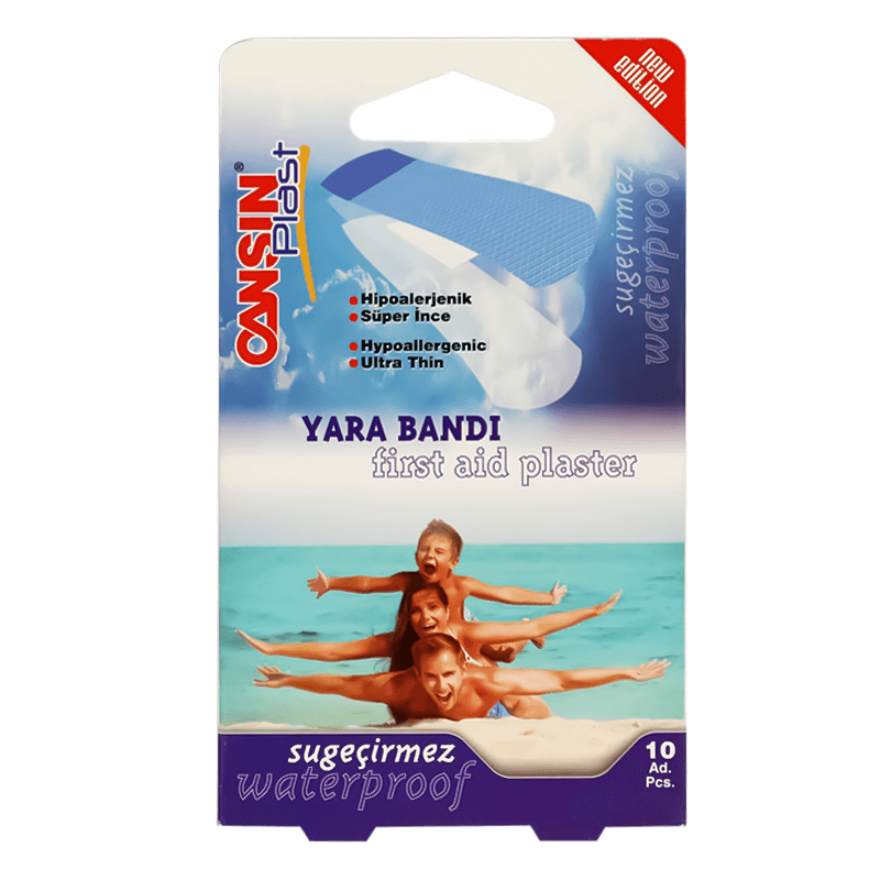 Cansin Plast First Aid Plaster Waterproof 10 Pcs