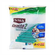 Schick Exacta 2 Sensitive Men Green Razor 5+2 Free